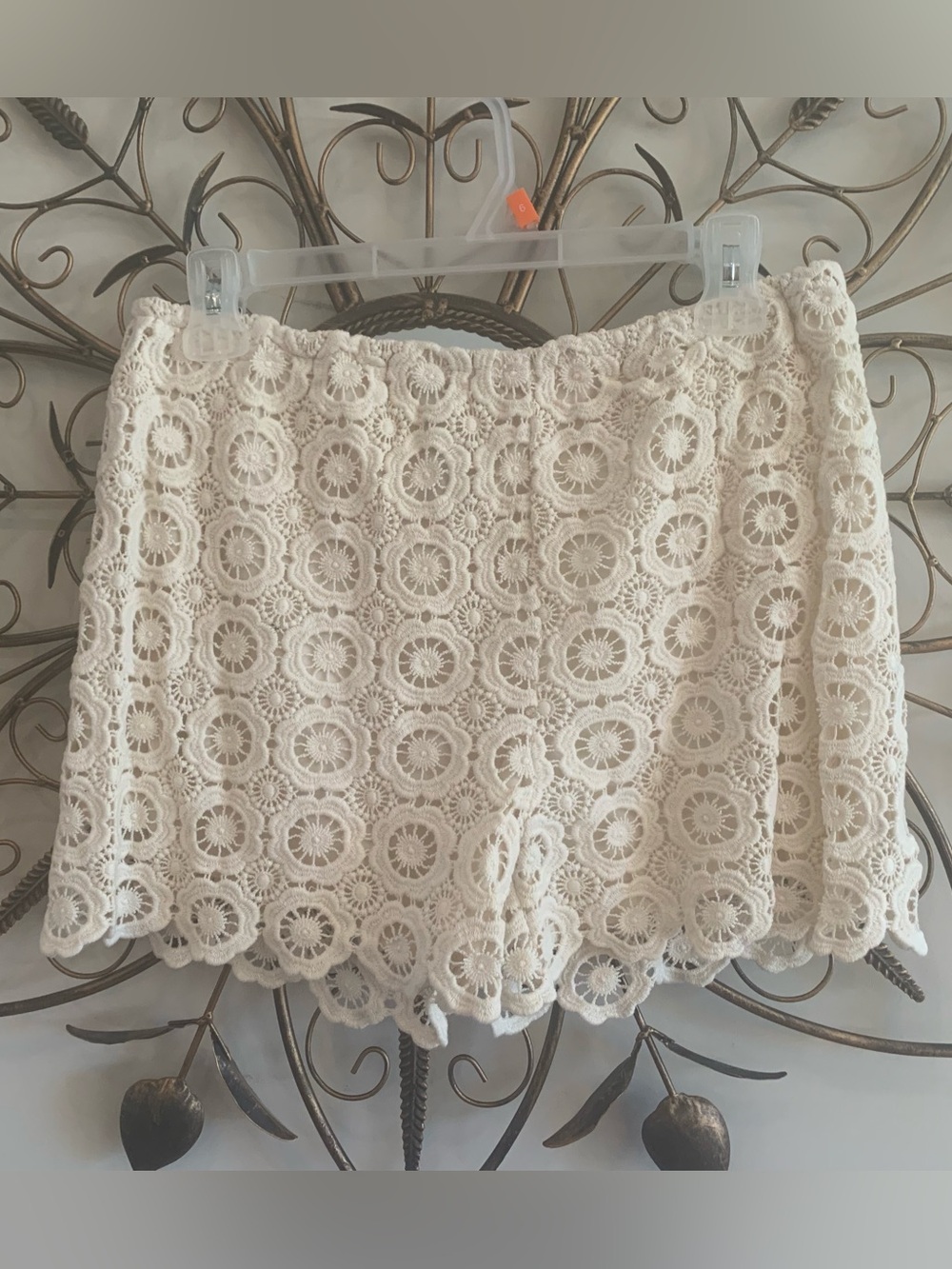 Lord & Taylor Design Lab Cream Lace Shorts 100% Cotton Fully Lined